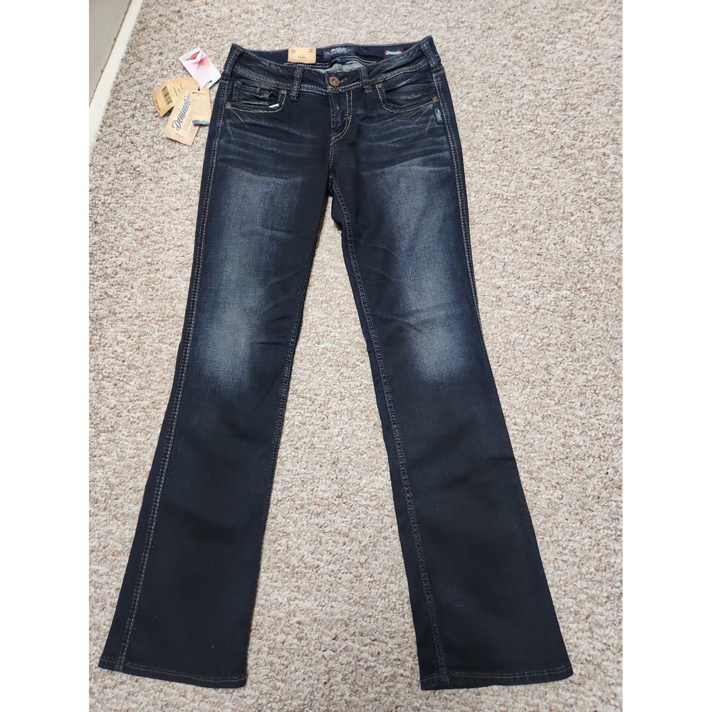 Silver Jeans Suki Mid Slim Boot Womens Size 29x33 Dark Wash Denim Stretch NWT